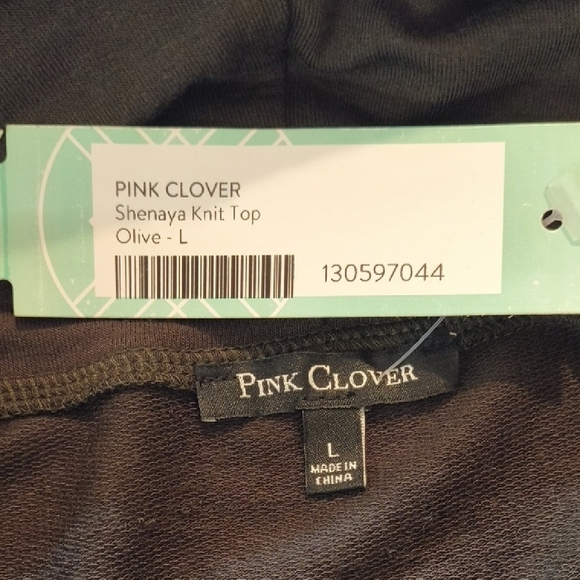 Pink Clover Women's Shenaya Knit Olive Green Long Sleeve Top NWT , Size L - Picture 7 of 7